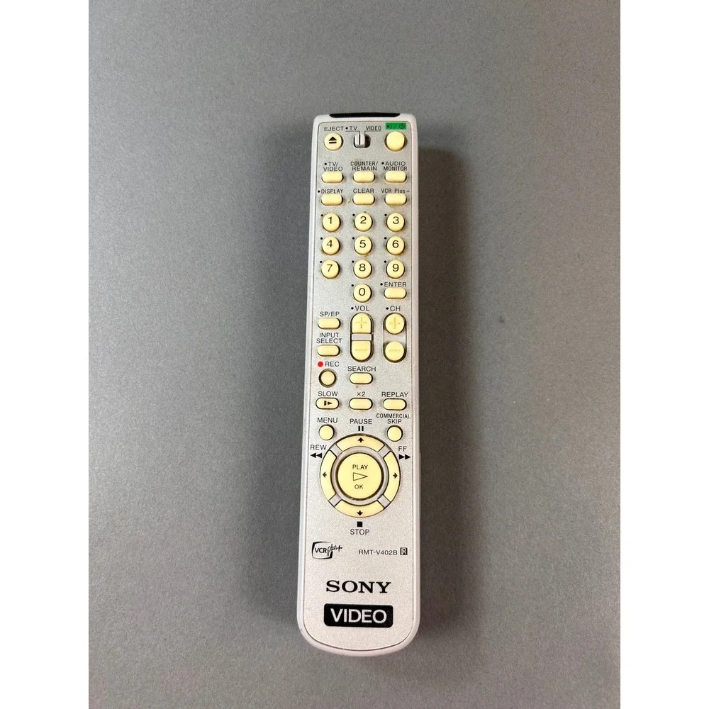 Sony RMT-V402B‎ VCR Plus+ Remote Control Genuine OEM Silver Replacement Untested